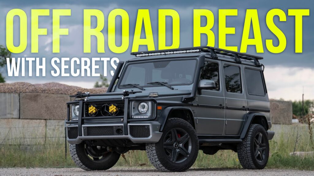 2015 AMG G63 lifted off-road build with Baja lights and ARB fridge mount